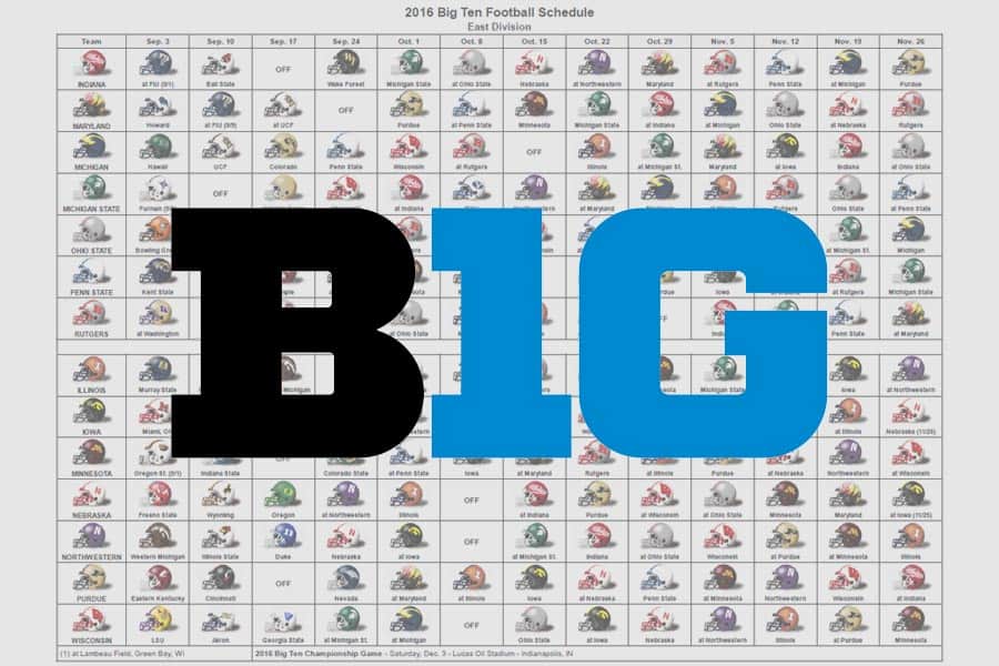 2016 Big Ten Helmet Schedule