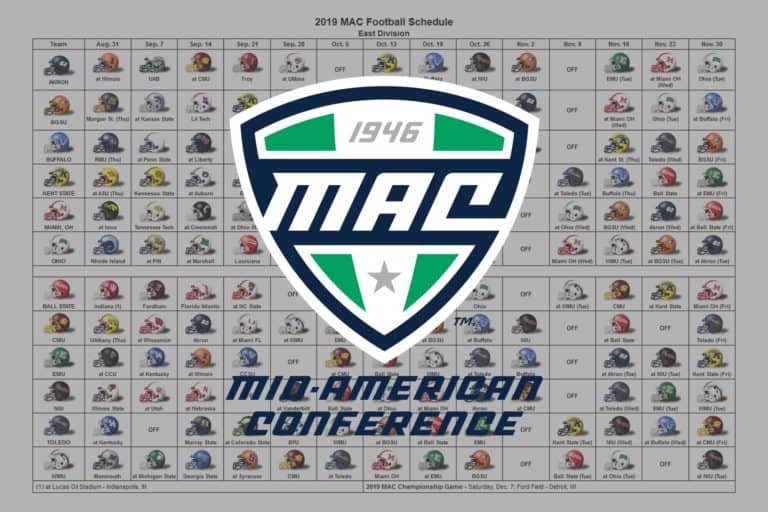 2019 MAC Football Helmet Schedule
