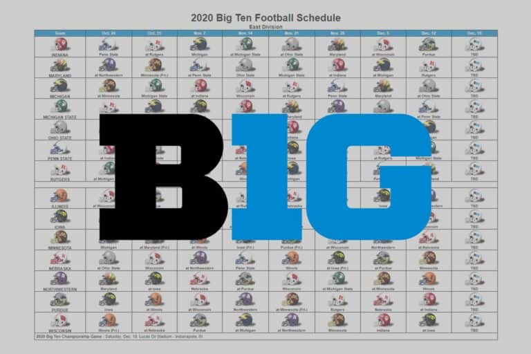 2020 Big Ten Football Helmet Schedule