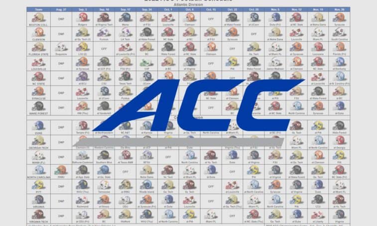 2022 ACC Football Helmet Schedule