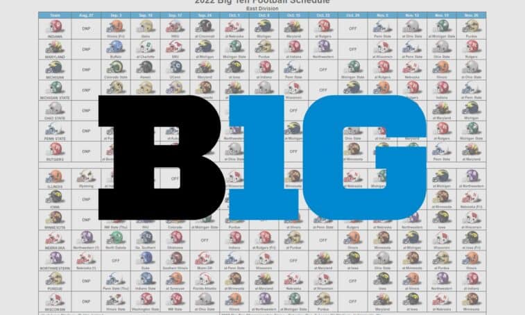 2022 Big Ten Football Helmet Schedule